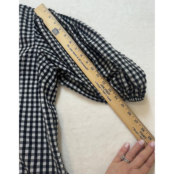 Ganni Black and White Checkered Top - Picture 9 of 16